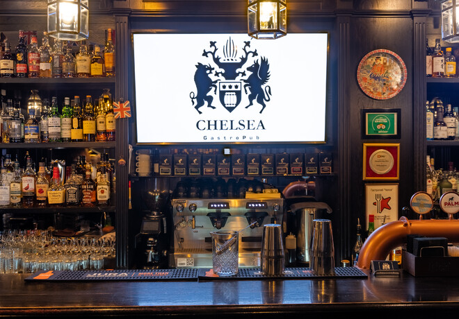 Спортивные трансляции в гастропабе «Челси»